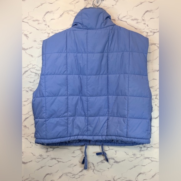 Joy Lab Quilted Sherpa Fleece Vest NWT Blue Puffer Athleisure Activewear L - Picture 7 of 9